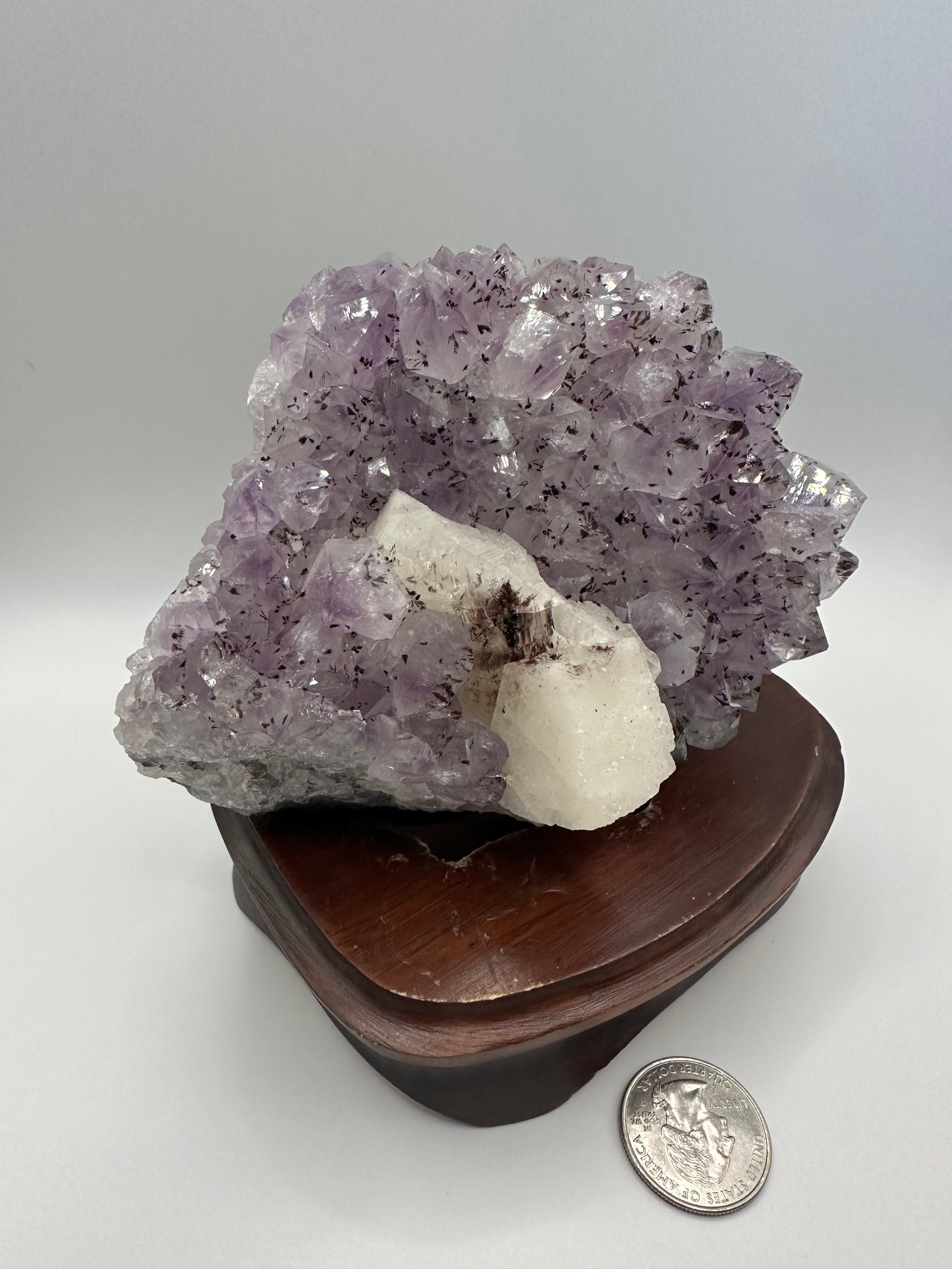 Beautiful Amethyst on custom wooden stand