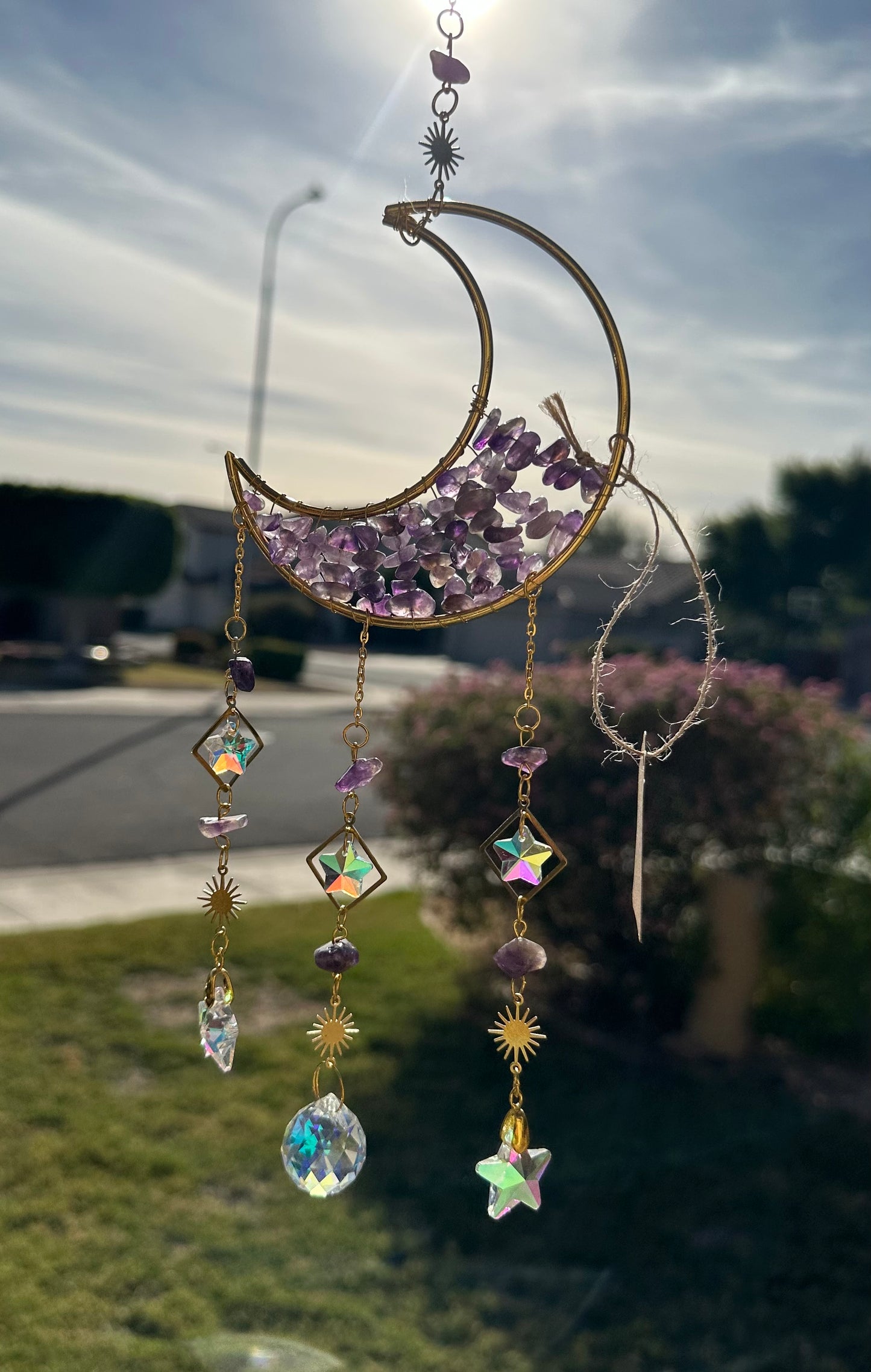 Amethyst moon suncatcher