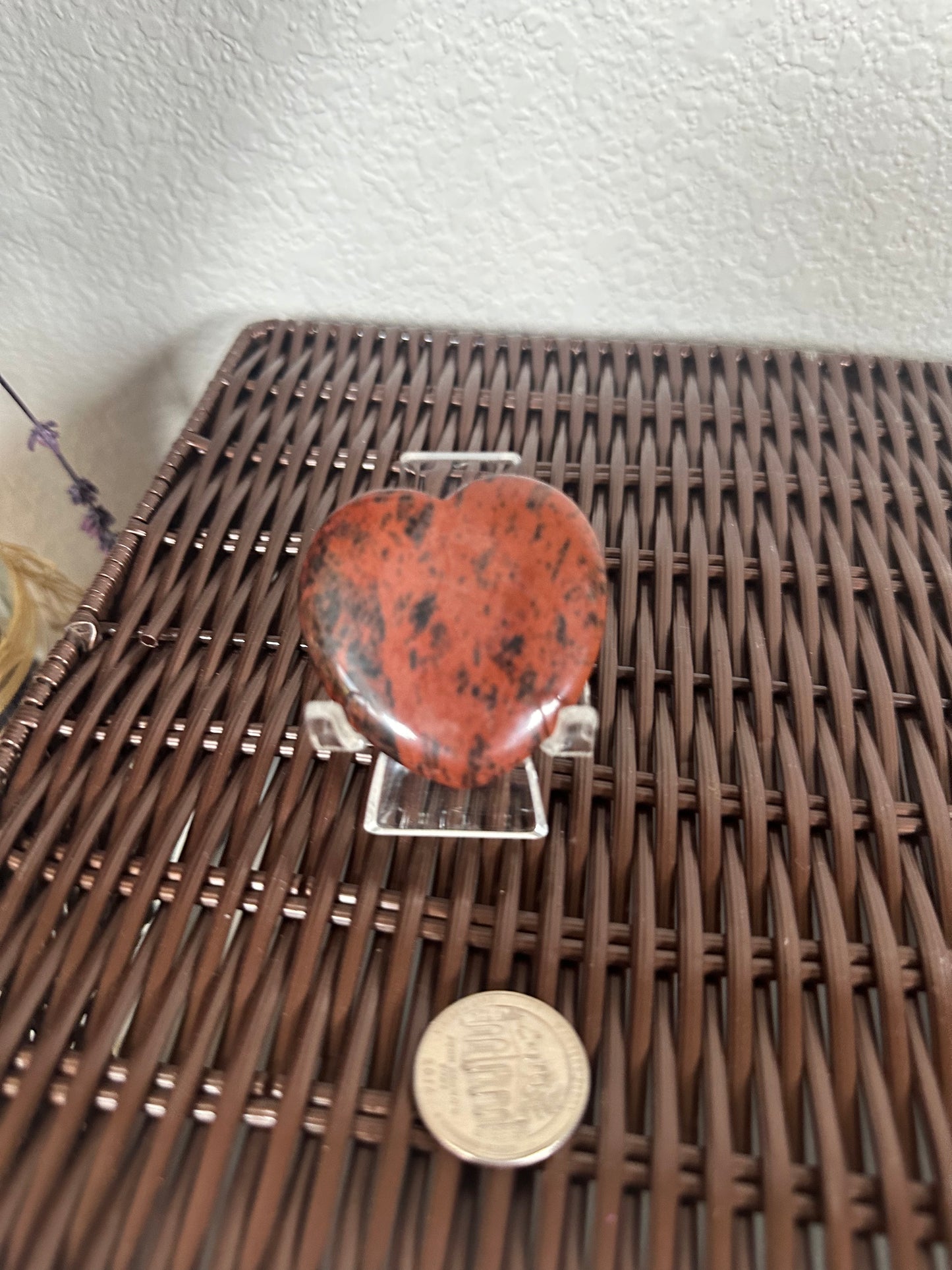 Mahogany Obsidian flat heart