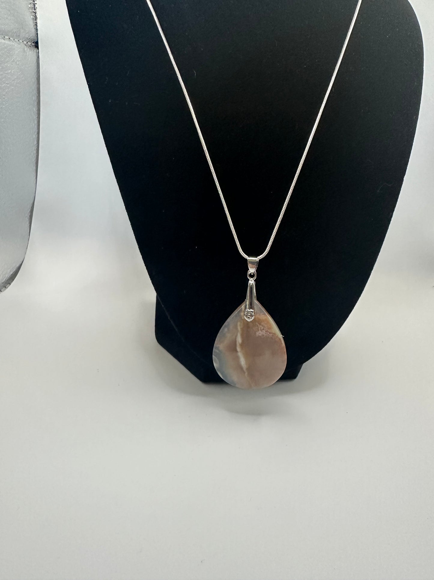 Quartz with golden healer pendant with sterling silver chain