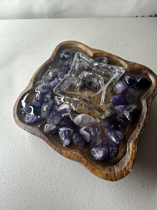 Amethyst candle holder