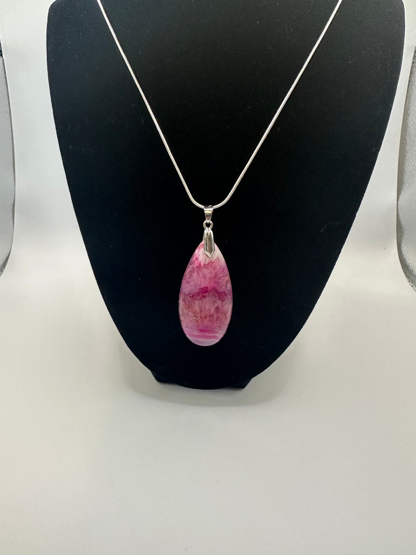 Banded agate necklace on a sterling silver chain