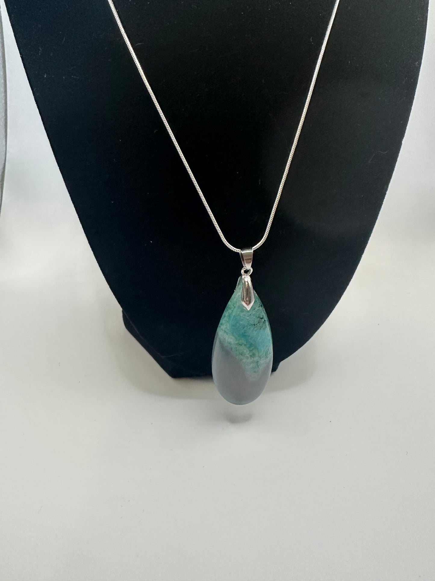 Banded agate pendant on sterling silver chain