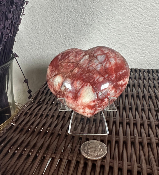 Deep red feldspar heart