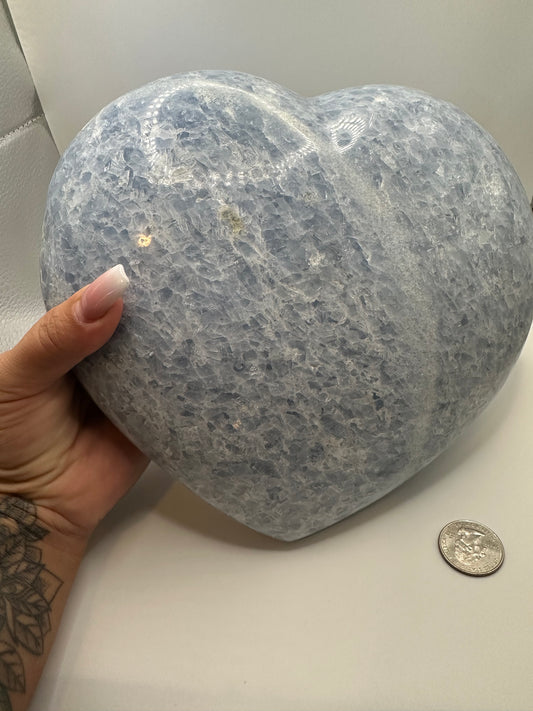 Giant Blue Calcite Heart