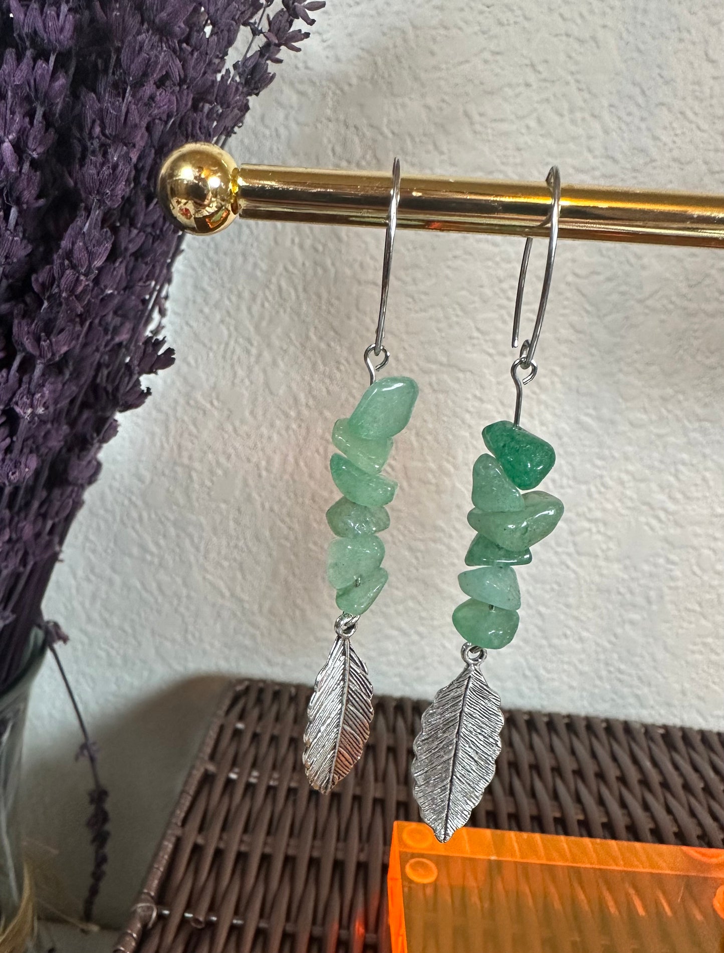 Green aventurine earrings