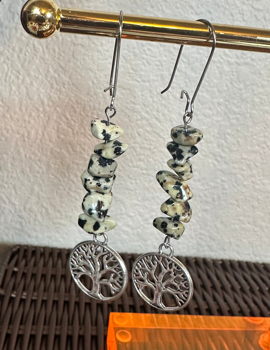 Dalmatian jasper earrings