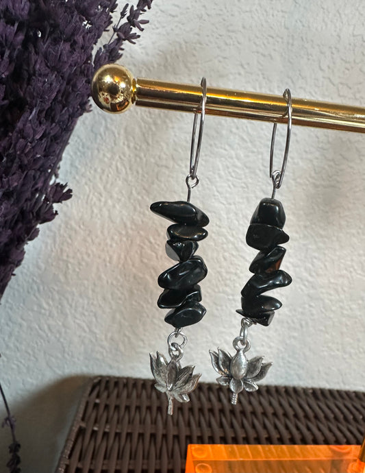 Obsidian earrings